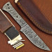 Knife Making Kit DIY includes Damascus Blade Blank, Pins, Handle Scales, Leather Sheath as Knife Making Supplies NB106