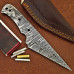 Knife Making Kit DIY includes Damascus Blade Blank, Pins, Handle Scales, Leather Sheath as Knife Making Supplies NB107
