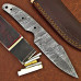 Knife Making Kit DIY includes Damascus Blade Blank, Pins, Handle Scales, Leather Sheath as Knife Making Supplies NB109