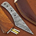 Knife Making Kit DIY includes Damascus Blade Blank, Pins, Handle Scales, Leather Sheath as Knife Making Supplies NB110