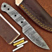Knife Making Kit DIY includes Damascus Blade Blank, Pins, Handle Scales, Leather Sheath as Knife Making Supplies NB113