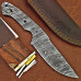 Knife Making Kit DIY includes Damascus Blade Blank, Pins, Handle Scales, Leather Sheath as Knife Making Supplies NB114