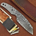 Knife Making Kit DIY includes Damascus Blade Blank, Pins, Handle Scales, Leather Sheath as Knife Making Supplies NB116