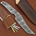 Knife Making Kit DIY includes Damascus Blade Blank, Pins, Handle Scales, Leather Sheath as Knife Making Supplies NB117