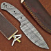 Knife Making Kit DIY includes Damascus Blade Blank, Pins, Handle Scales, Leather Sheath as Knife Making Supplies NB118